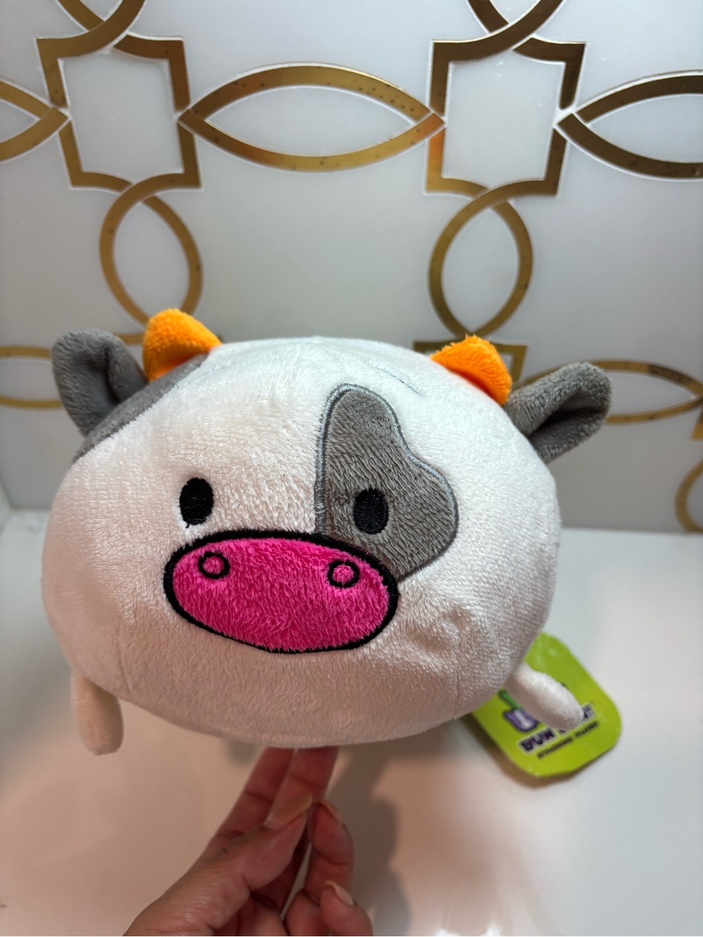 Adorable Bun Bun CUTE PIG PIGGY 7"  Plush Stuffed Animal Gray White Orange Pink